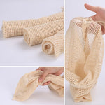 Lot de 3 sacs vracs réutilisables en maille de coton lavables - Vignette | L&#39;effet Papillon