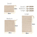 Lot de 3 sacs vracs réutilisables en maille de coton lavables - Vignette | L&#39;effet Papillon