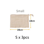 Lot de 3 sacs vracs réutilisables en maille de coton lavables - Vignette | L&#39;effet Papillon