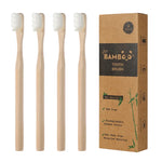 Brosse à dent en bambou, 4 pièces avec étui en carton recyclable - Vignette | L&#39;effet Papillon