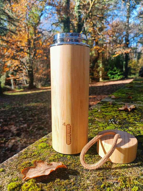 gourde en acier inoxydable style bambou