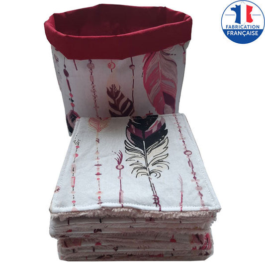 lingettes cotons lavables + panière