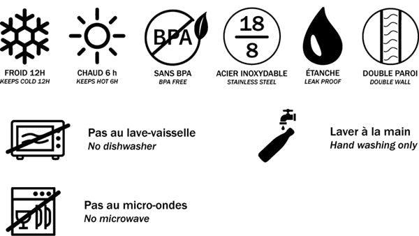 gourde isotherme en inox au design bambou